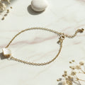 Elegant Adjustable Chain Bracelet with Square Stone Charm