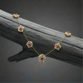 Elegant Ruby Floral Necklace with Diamond Detailing