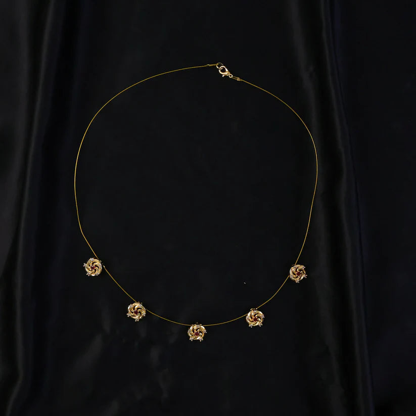 Elegant Ruby Floral Necklace with Diamond Detailing