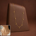 Gold-Plated Triangle CZ Necklace – Dainty Bead Chain | PEP