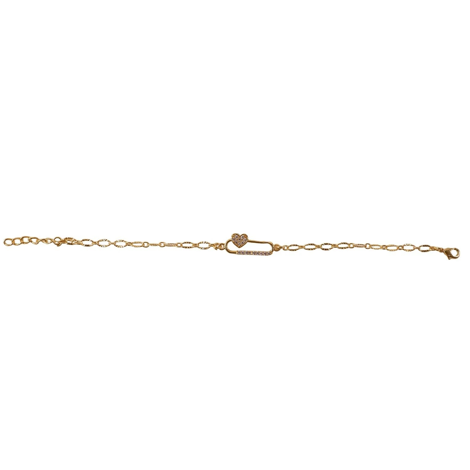 Gold Plated Infinity Charm Bracelet with Heart Detail