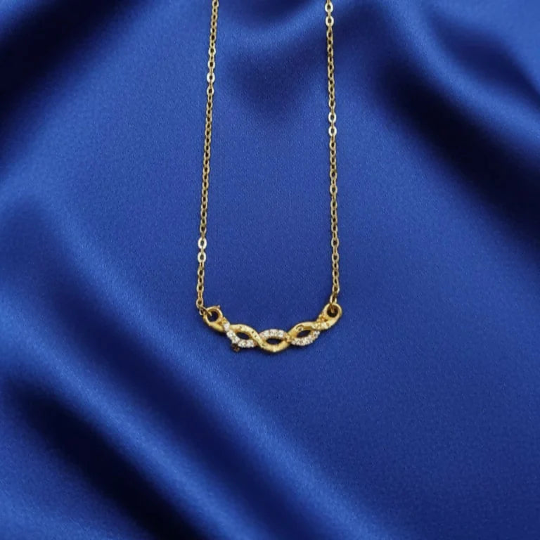 Infinity Knot Gold Necklace with AD For women and girls