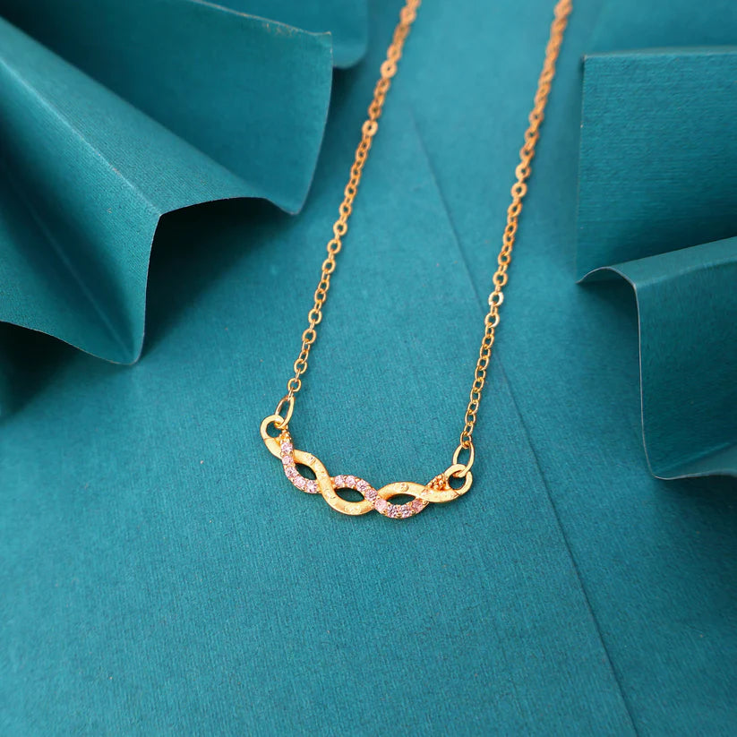 Infinity Knot Gold Necklace with AD For women and girls